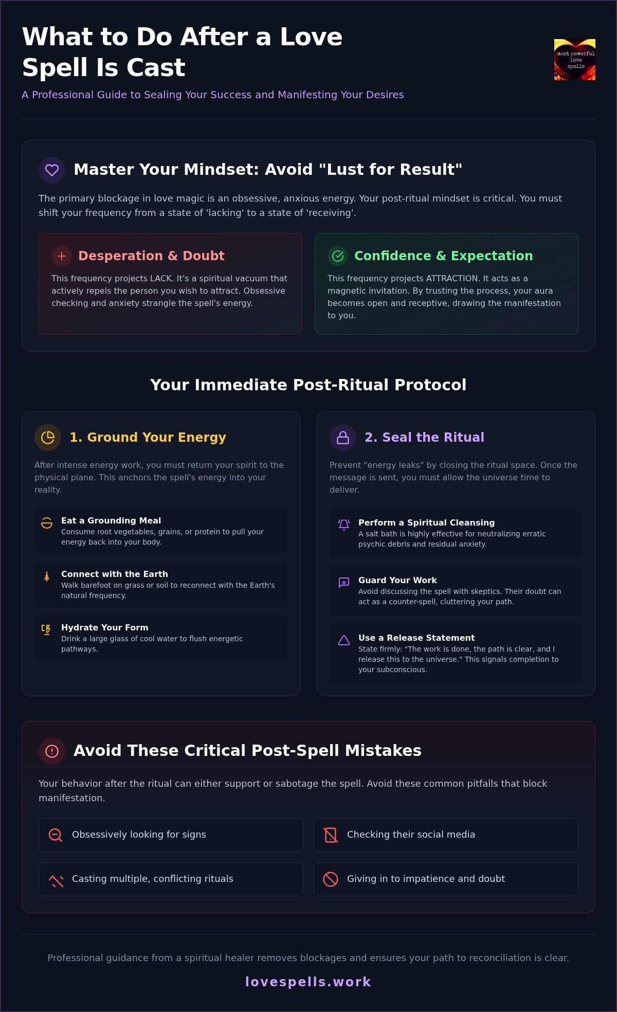 What to Do After a Love Spell: Professional Guide (2026)